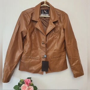 EAS Emporium Athletic‎ Sportswear Leather Jacket Women Size M NEW